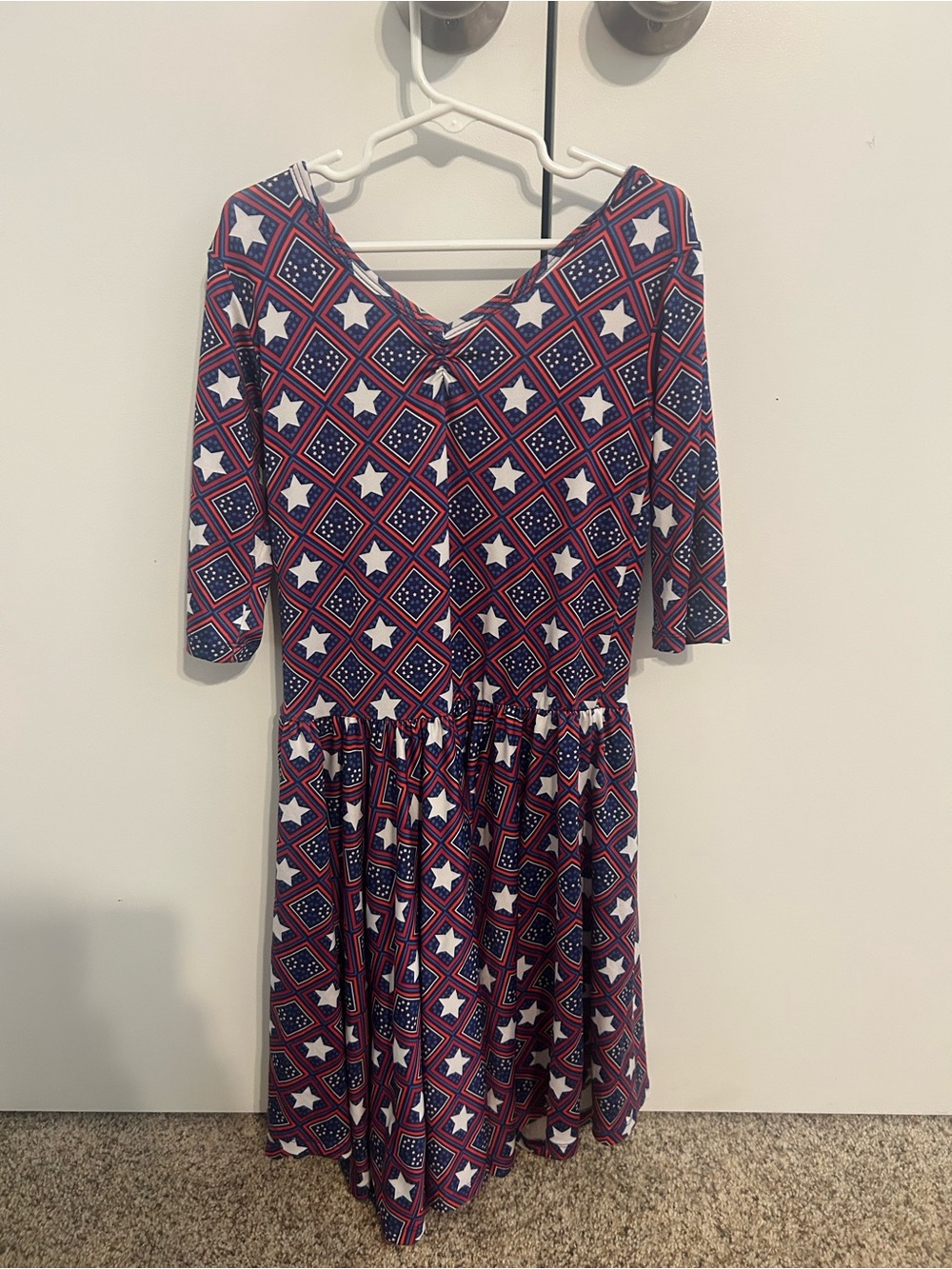 Girls dot dot smile size 8/9 USA fourth of July dress like new red white and blu